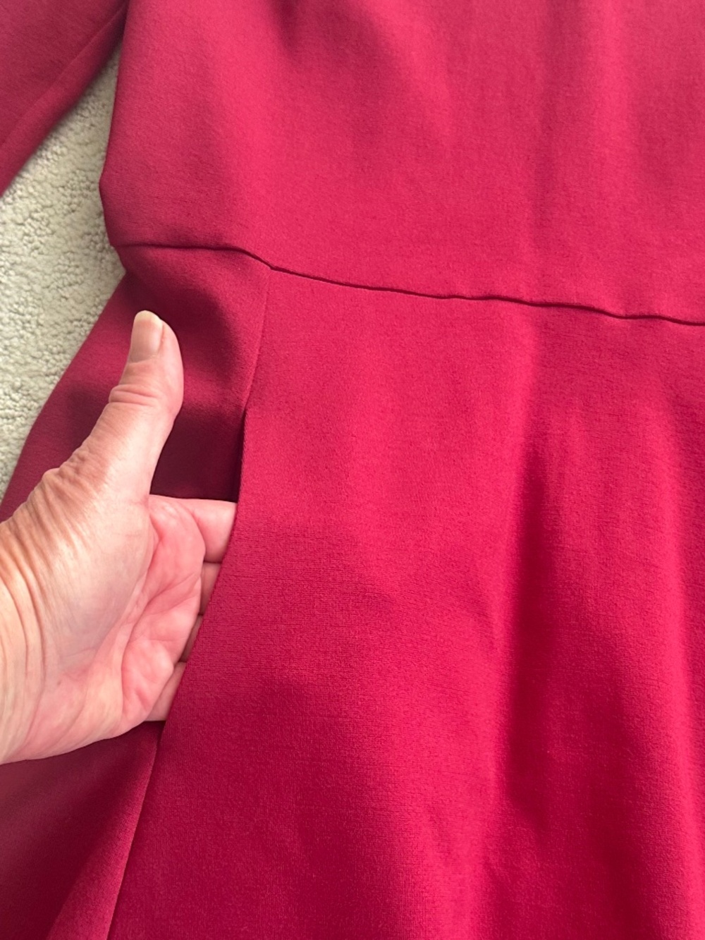Kate Spade Colorblock Bell Sleeve Ponte Dress Cranberry L Cocktail Party Preppy - Picture 7 of 16